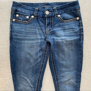 Seven Jeans Skinny Mid Rise jewel pocket details